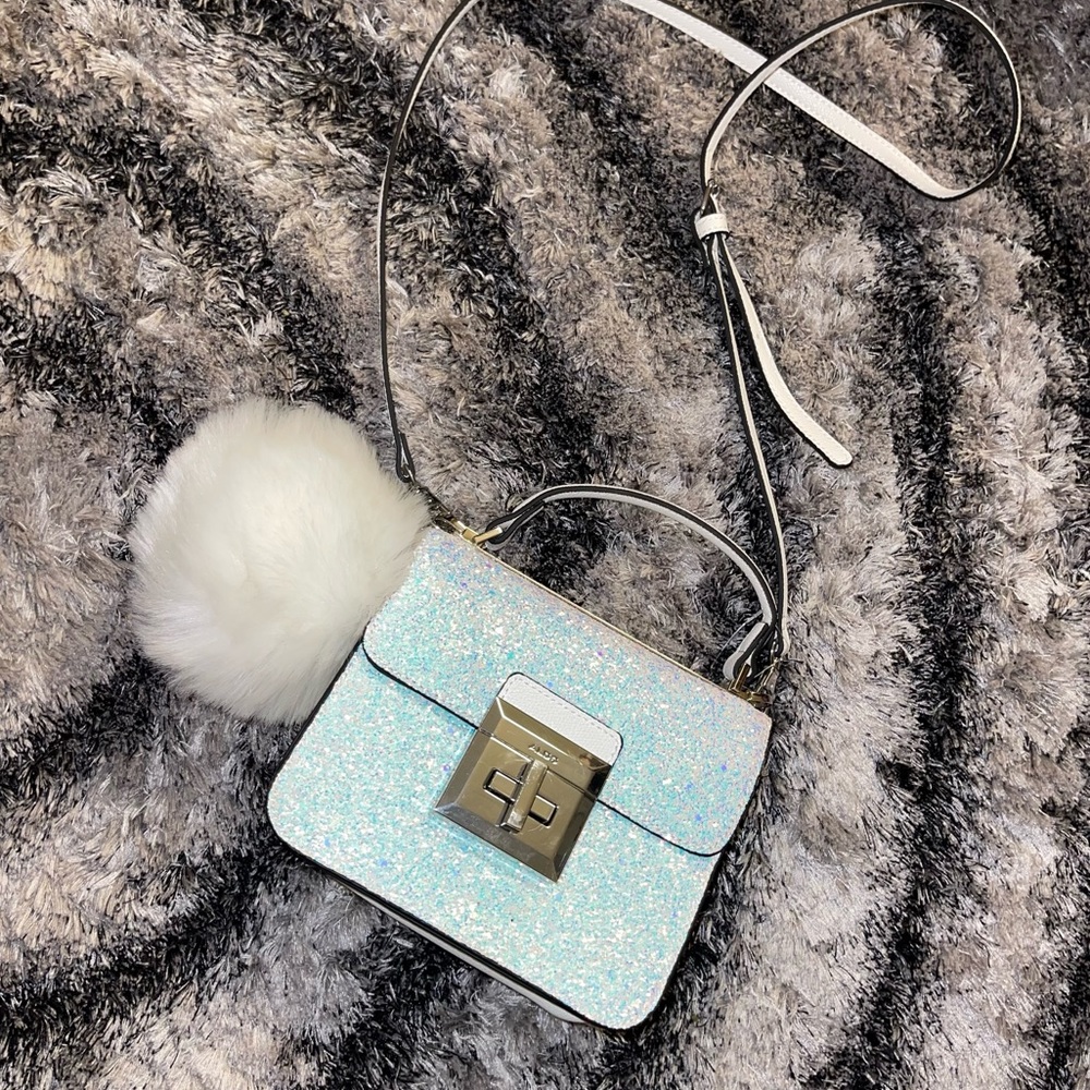 Aldo Crossbody Mini White Shimmery Bag